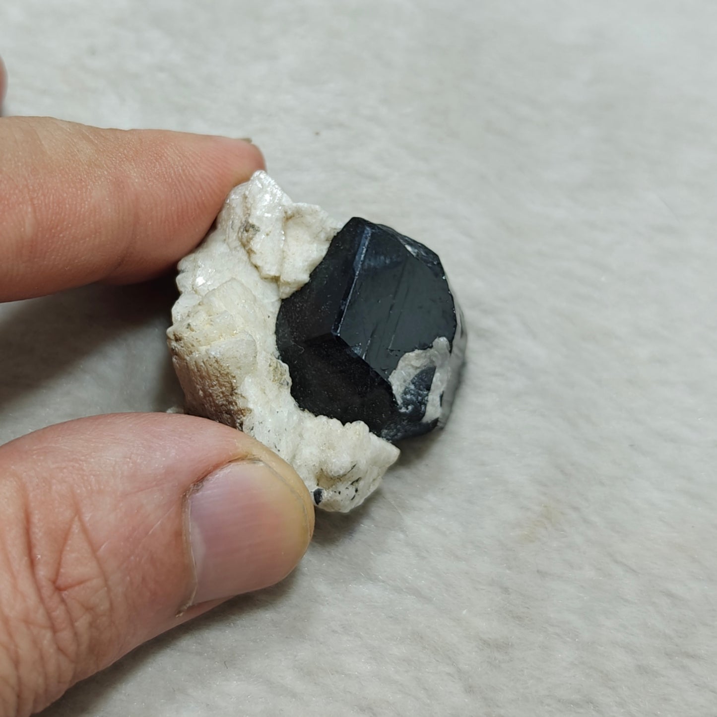 Natural Tourmaline crystal specimen with associated albite 29 grams