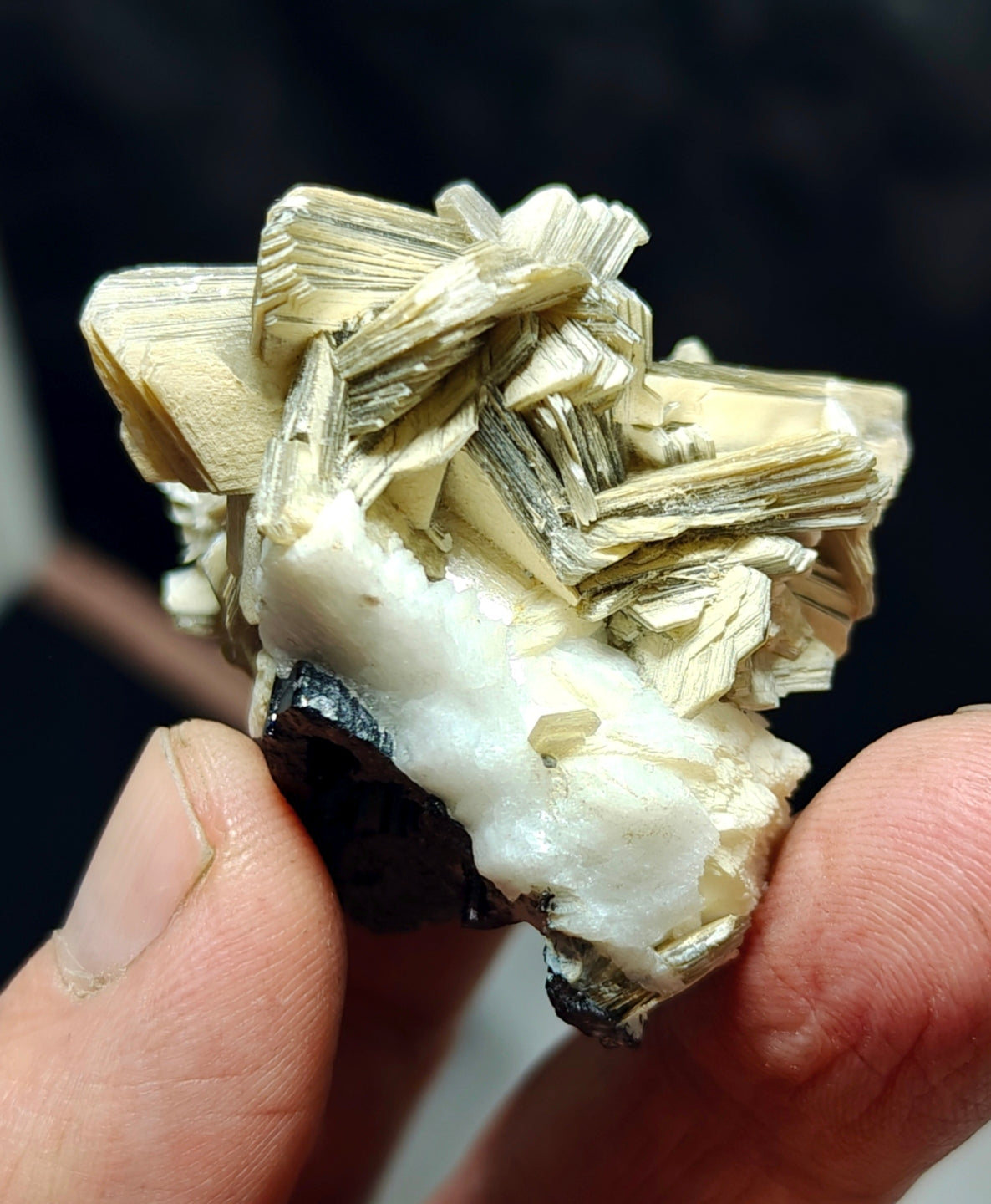 An Aesthetic Natural specimen of combination of Albite, Schorl, and Muscovite 54 grams