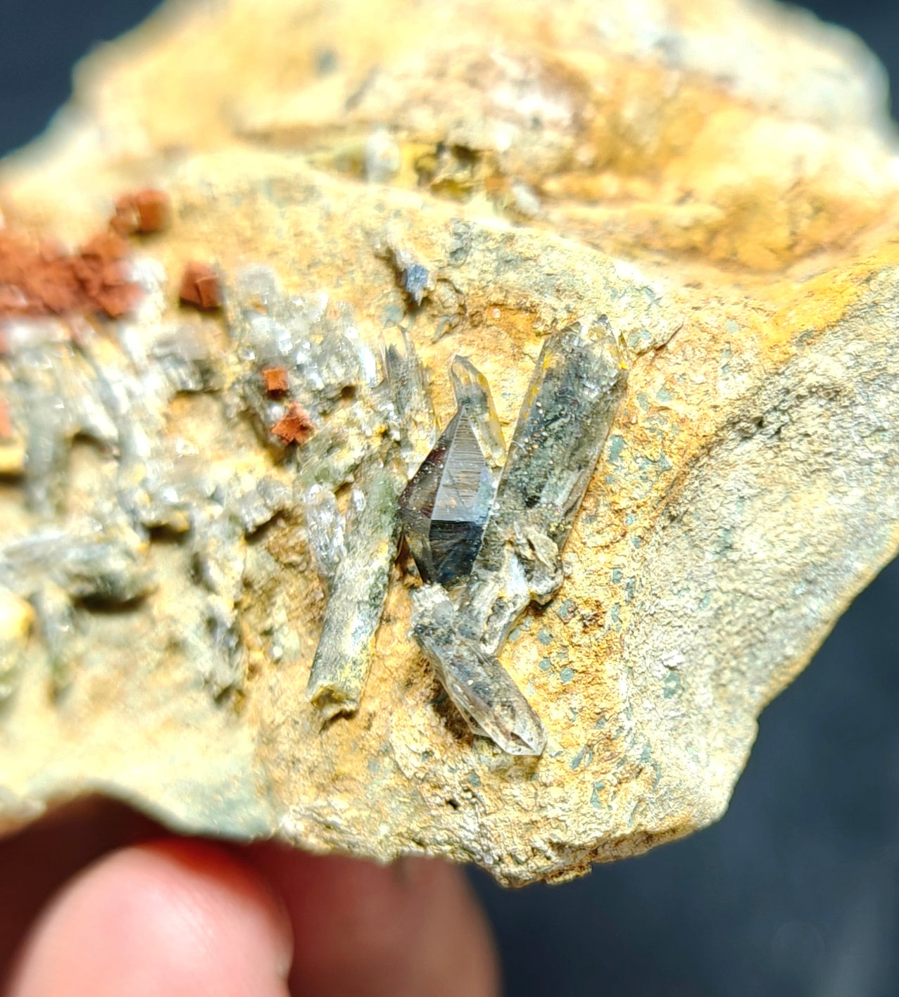 Anatase Crystals with chlorite quartz on matrix with possible pyrite cubes 128 grams