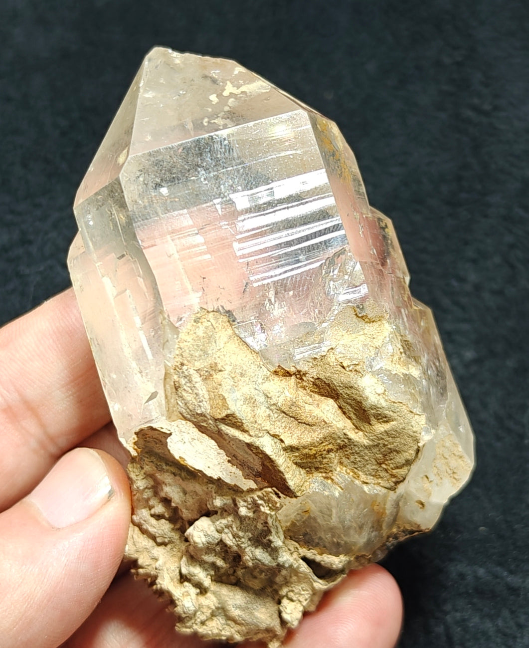 An Aesthetic specimen of  terminated Quartz Crystal 187 grams