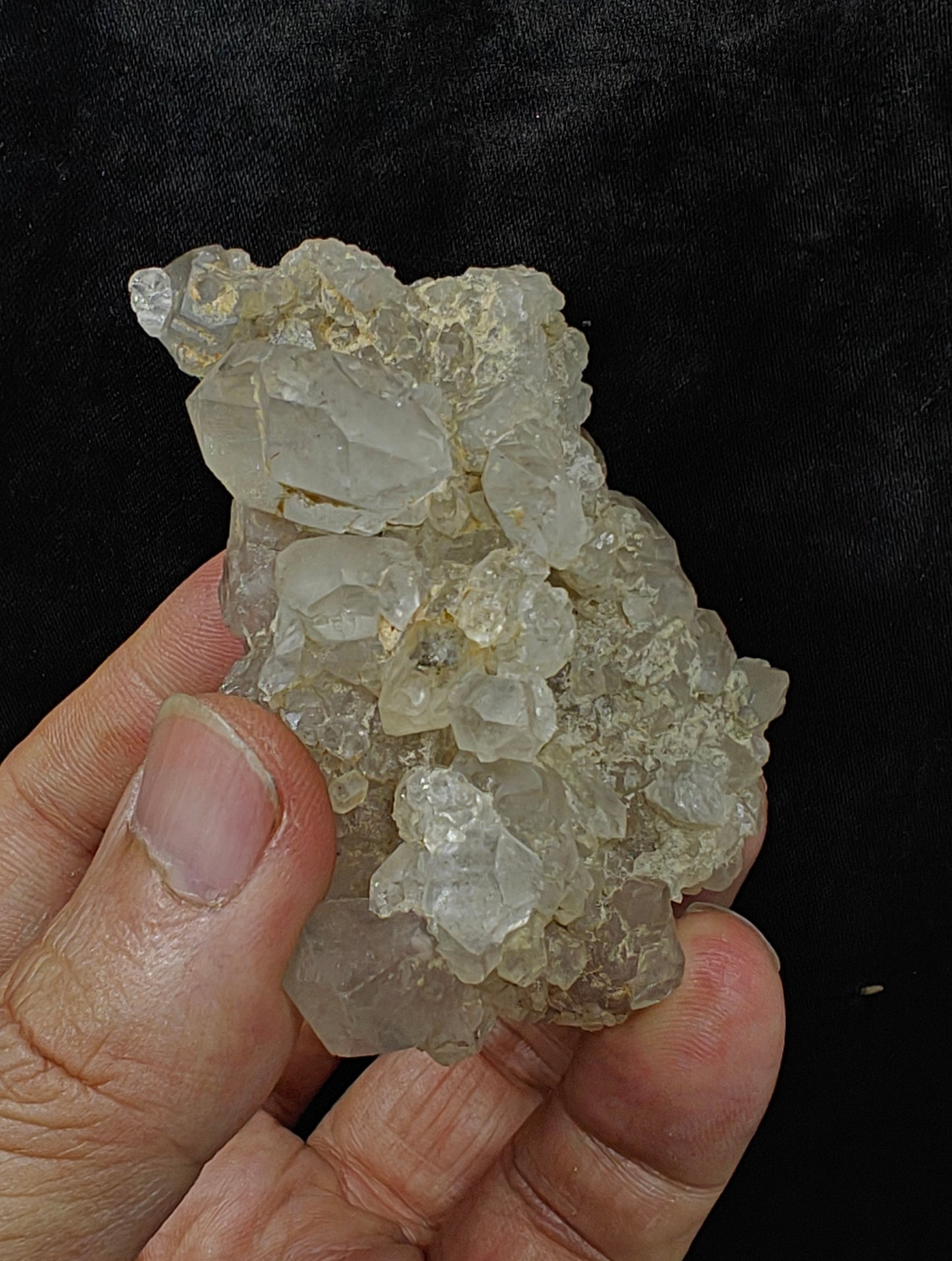 Natural Quartz Cluster with tiny rutiles inclusions 129 grams