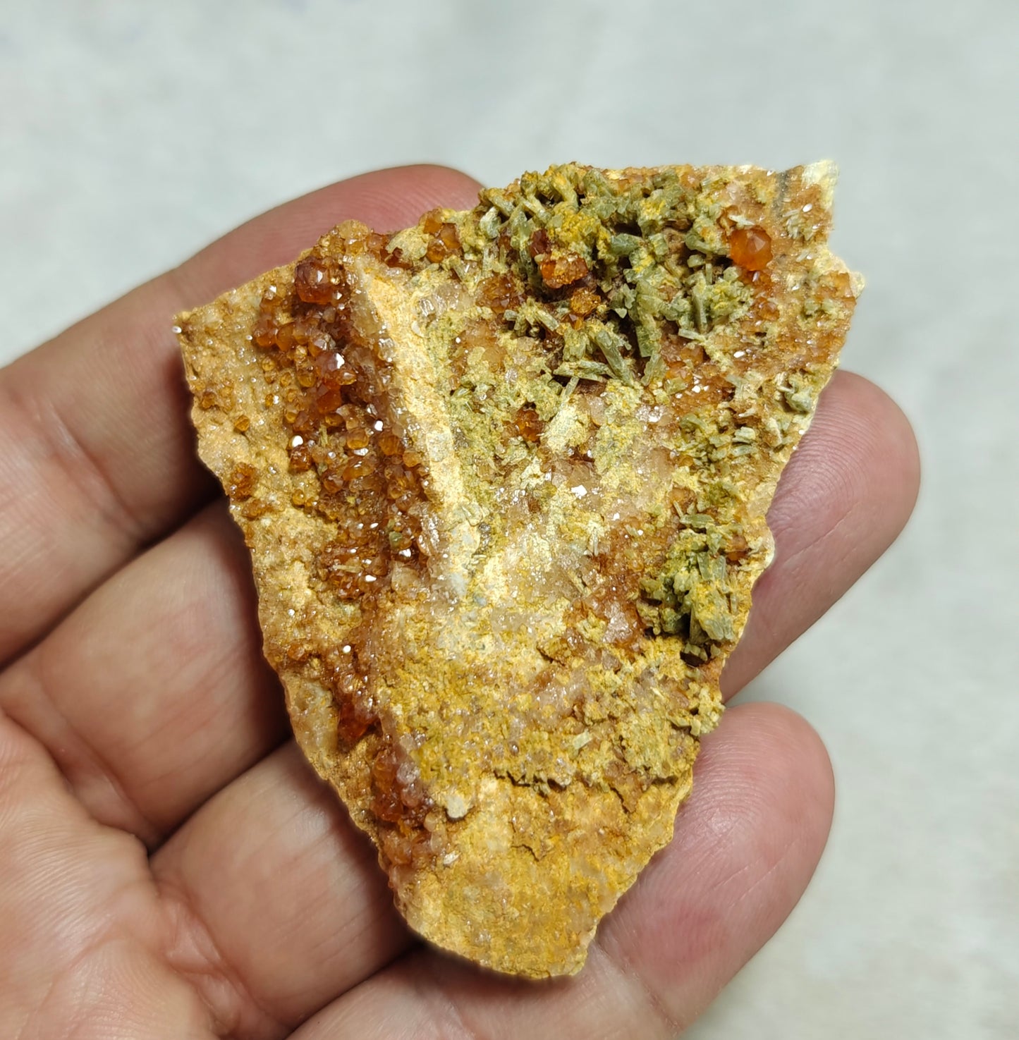 Natural Garnets variety hessonite on matrix 50 grams