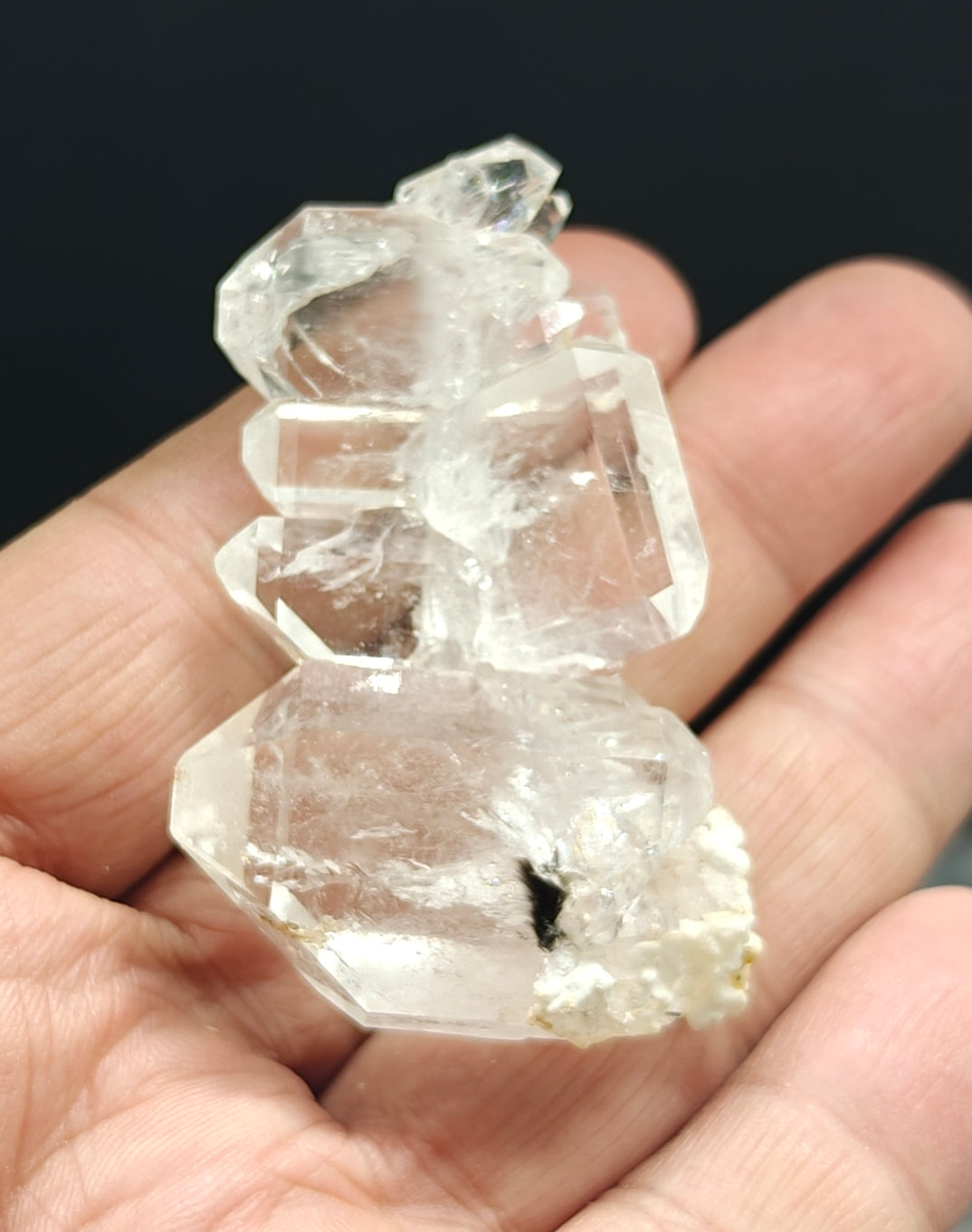 Natural faden Quartz crystal with brookite inclusions 34 grams