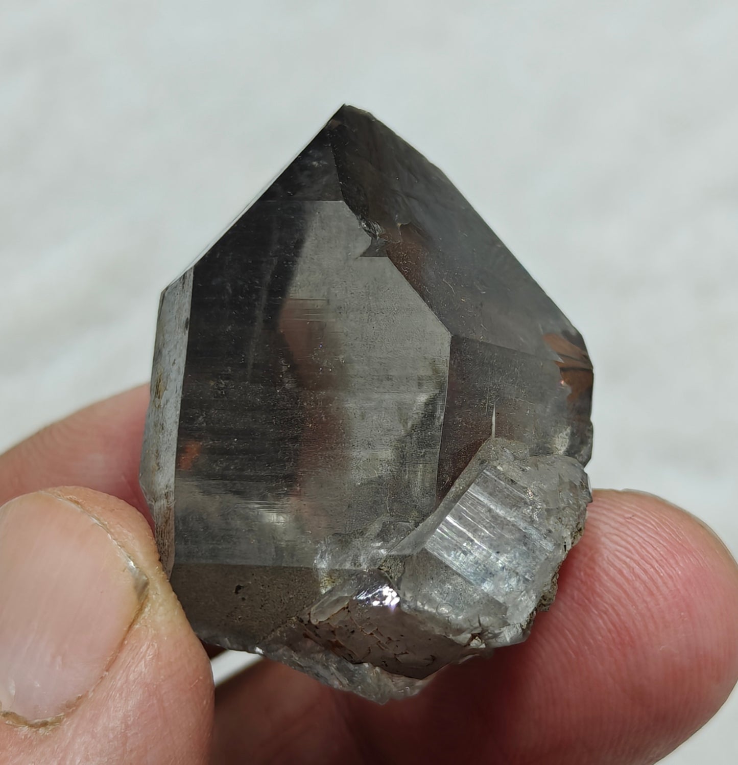 Natural smoky quartz crystal with rutiles inclusions 29 grams