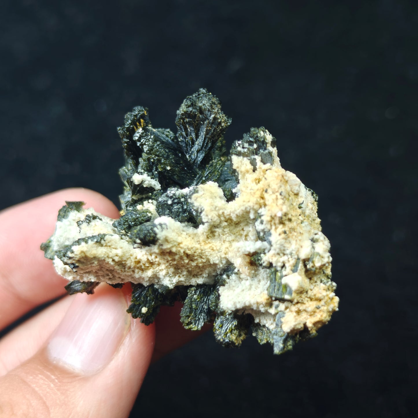 Natural epidote cluster on matrix 24 grams