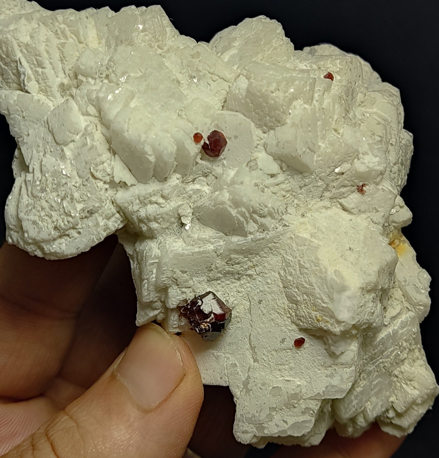 Spessartine Garnets on Matrix with terminated Quartz 307 grams