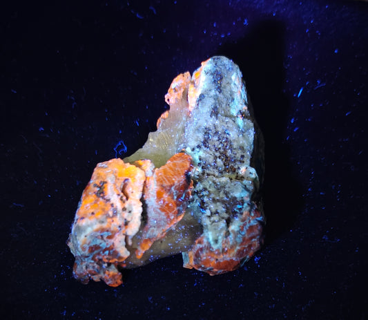 Natural Fluorescent Hayune/Sodalite on matrix with Calcite 354 grams