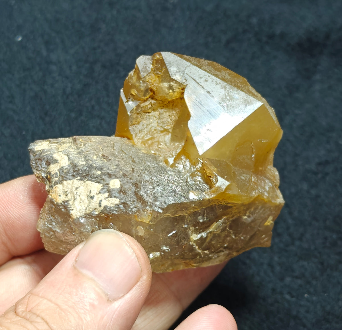 Astrophyllite included terminated Quartz Crystal on matrix 144 grams