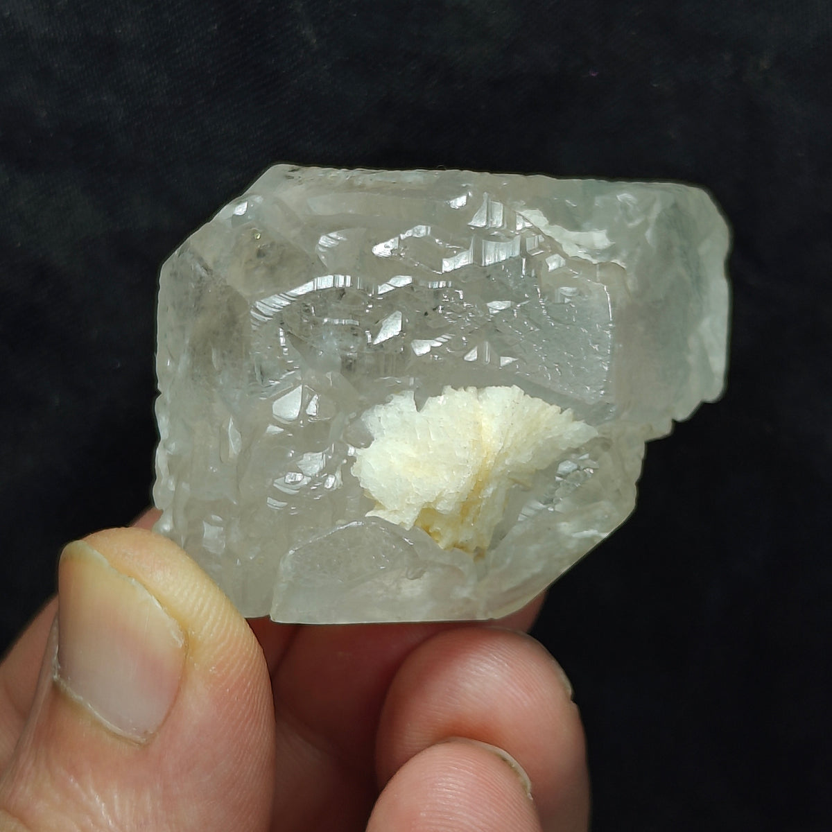 Natural etched terminated morganite crystal 78 grams