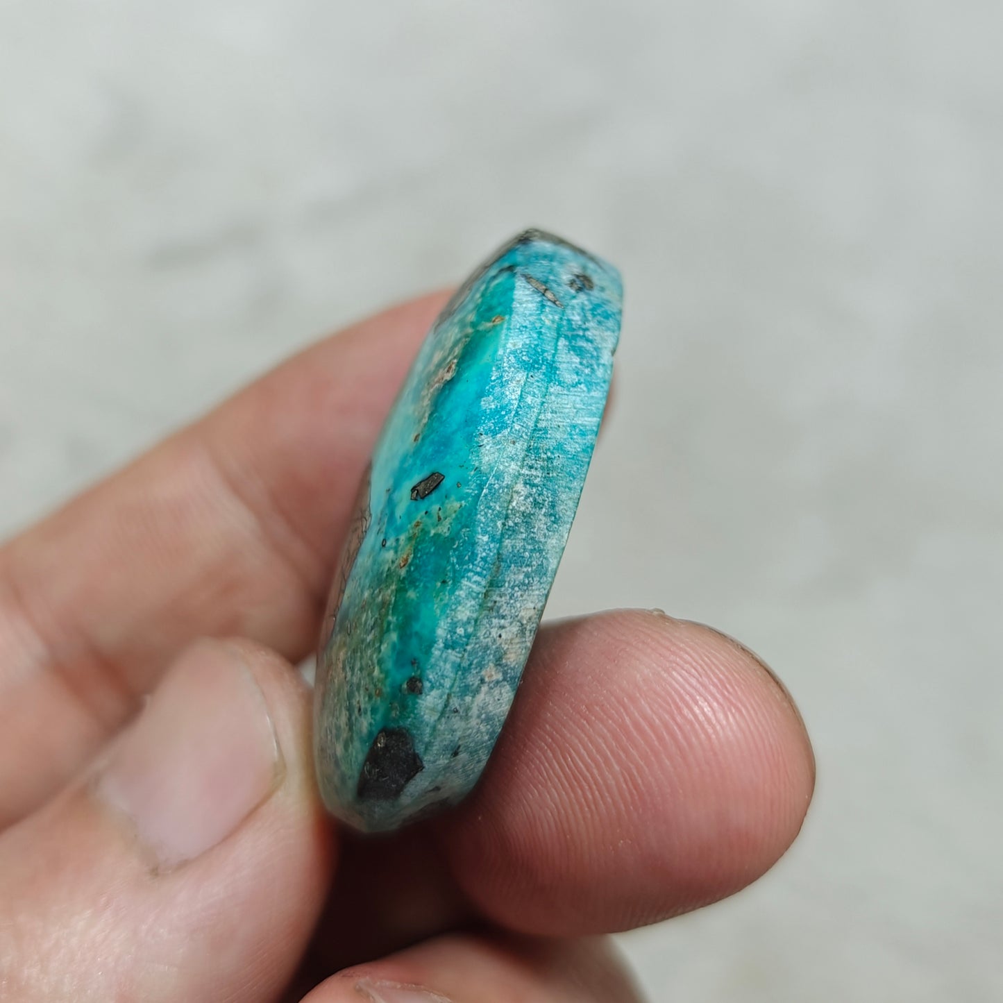 Single amazing natural turquoise cabochon with Pyrite  22 grams