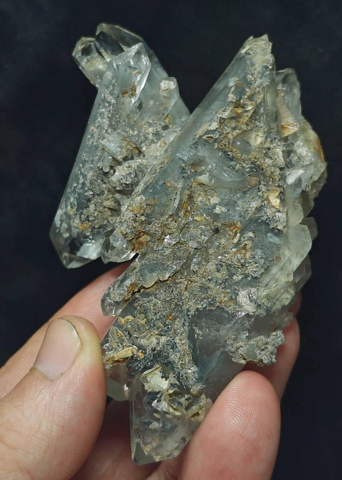 Quartz Crystals terminated cluster 145 grams