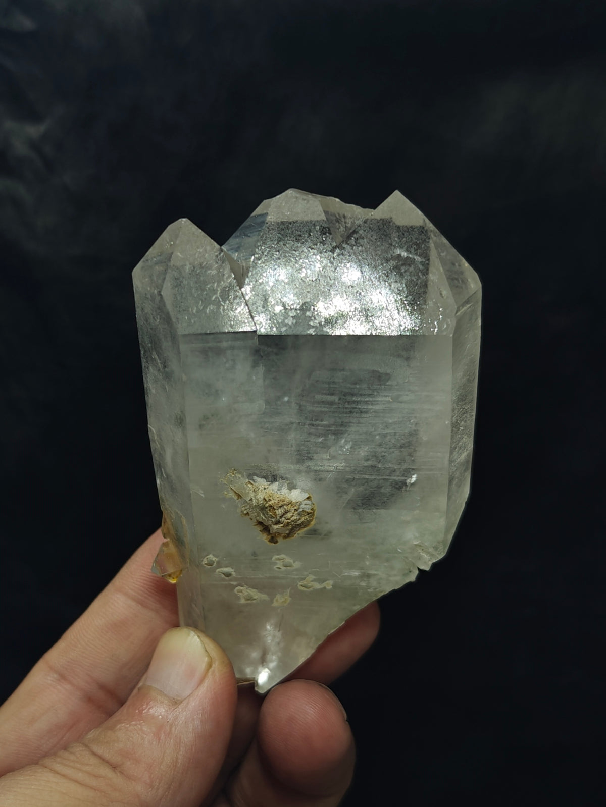 Natural faden quartz crystal with chlorite inclusions 172 grams