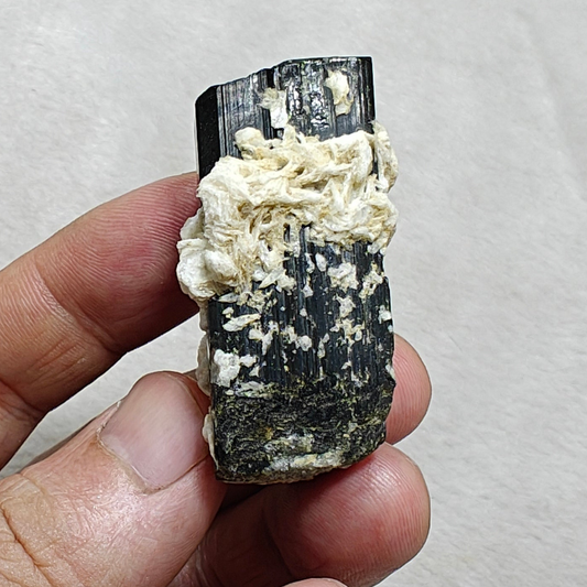 Natural Tourmaline crystal with associated Albite 47 grams