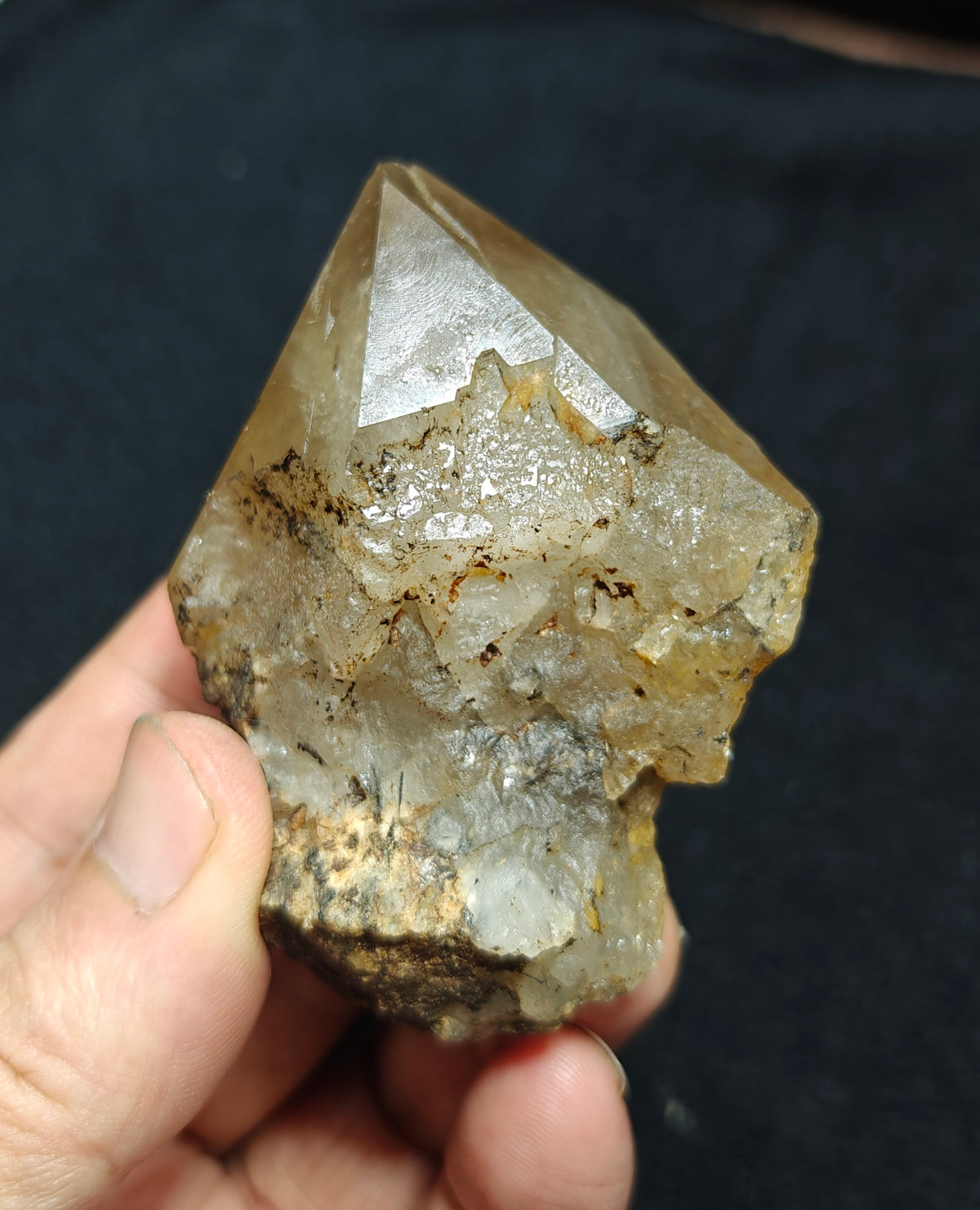 Natural astrophyllite quartz crystal with aegirine inclusions 143 grams