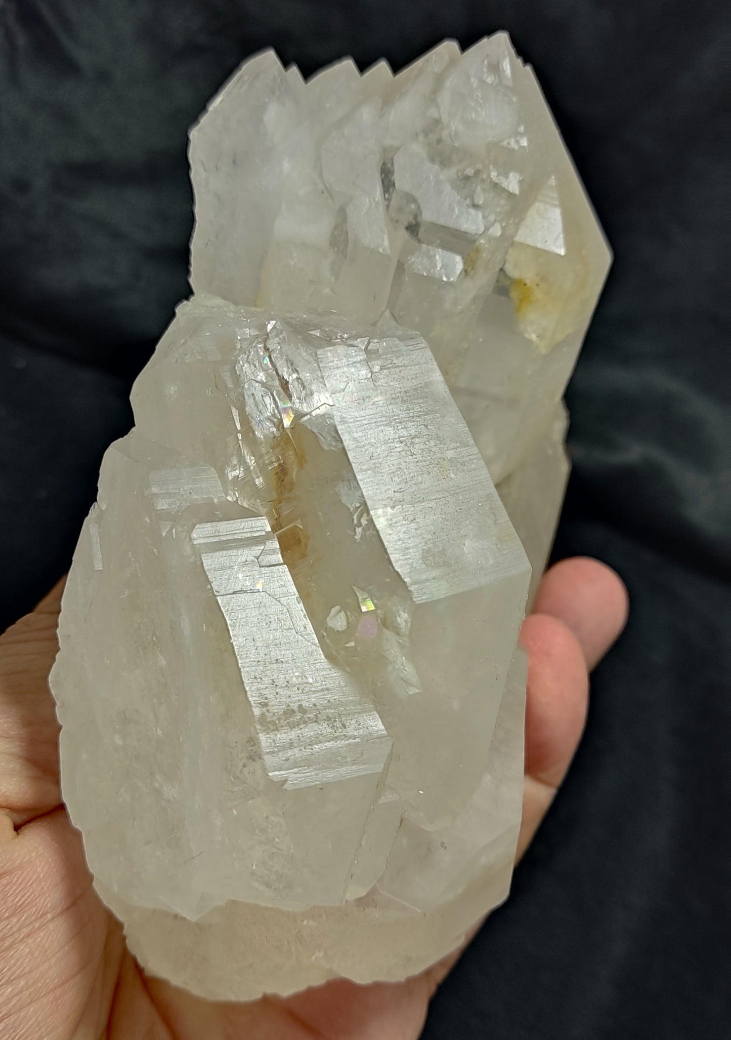 Natural Gwindel Quartz Cluster 950 grams