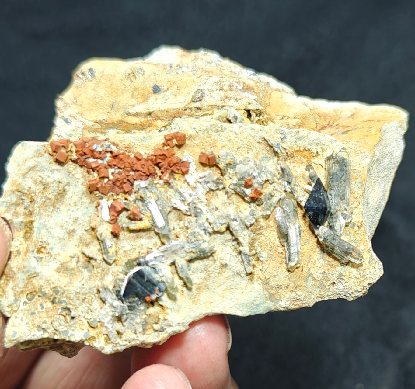 Anatase Crystals with chlorite quartz on matrix with possible pyrite cubes 128 grams