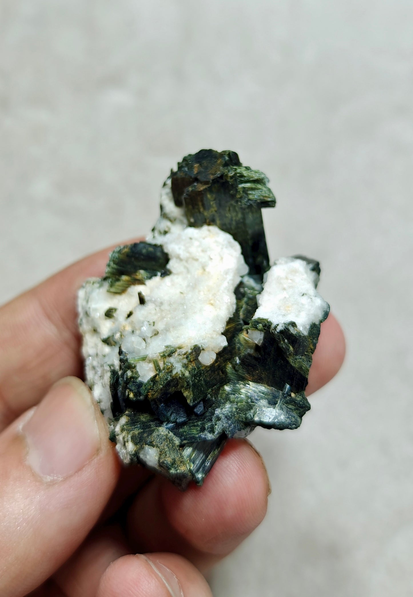 Single beautiful aesthetic aegirine crystals on matrix specimen 47 grams