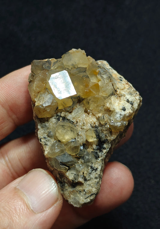 Astrophyllite included Quartz Crystals cluster with aegirine inclusions 66 grams