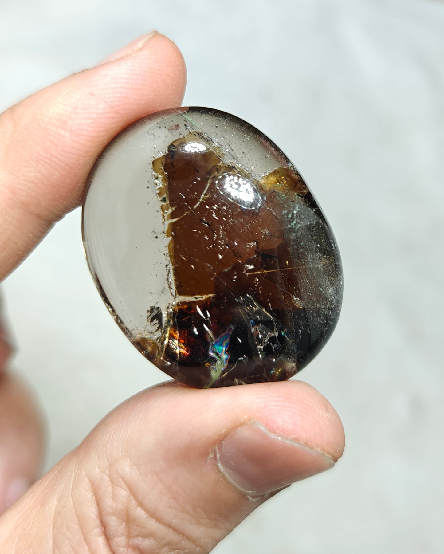 Mica included Quartz cabochon 136 carats
