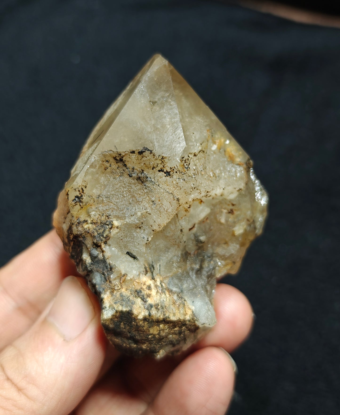 Natural astrophyllite quartz crystal with aegirine inclusions 143 grams
