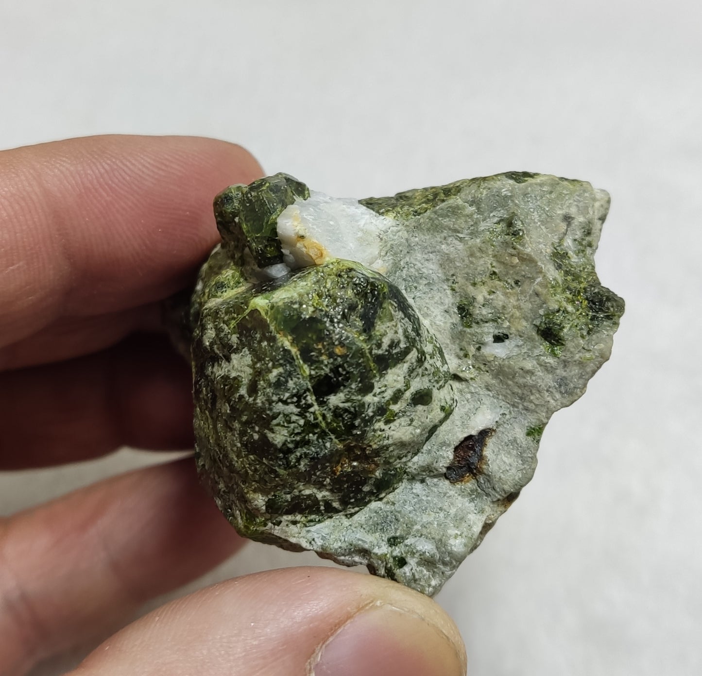 Garnet variety demantoid crystal on matrix 104 grams