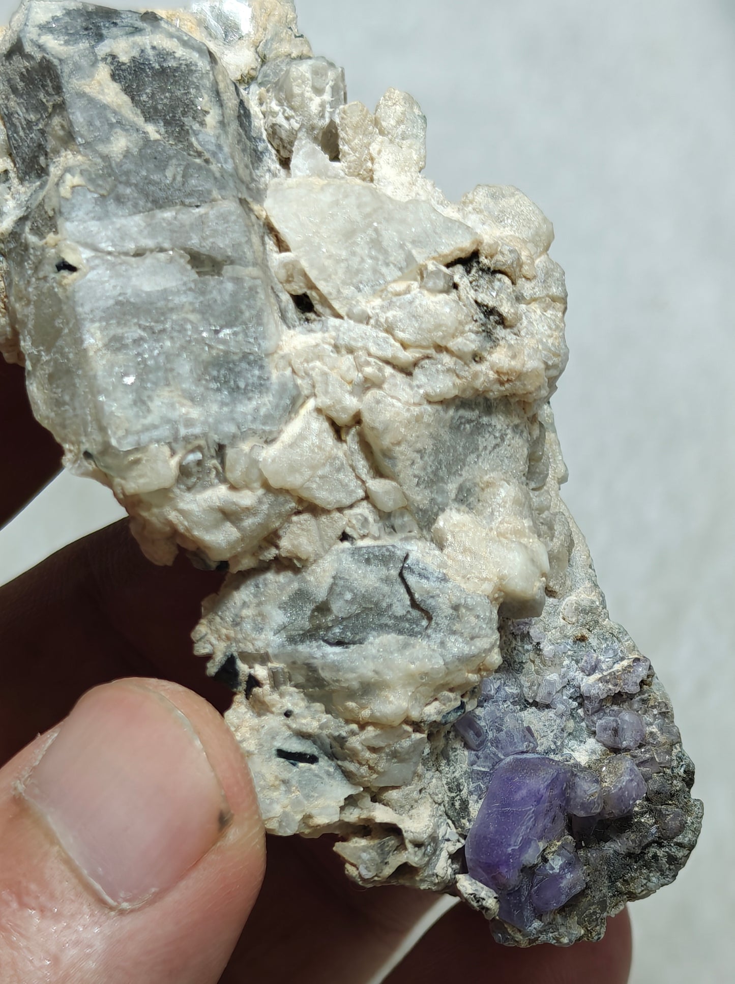 An amazing specimen of purple Apatite crystals on matrix 120 grams