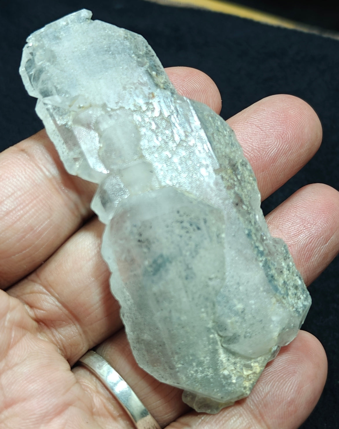 Single beautiful terminated Faden Quartz crystal specimen 60 grams