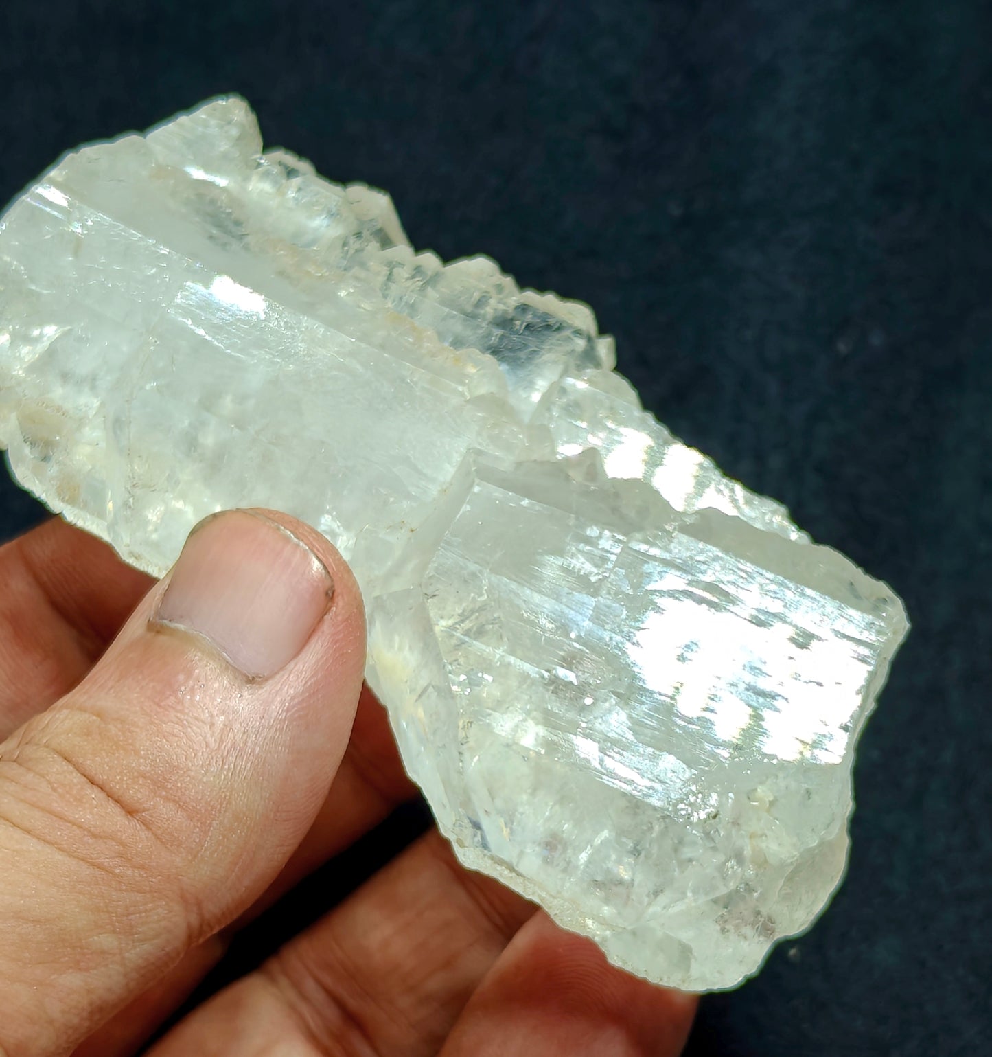 Single beautiful terminated Faden Quartz crystals specimen 167 grams