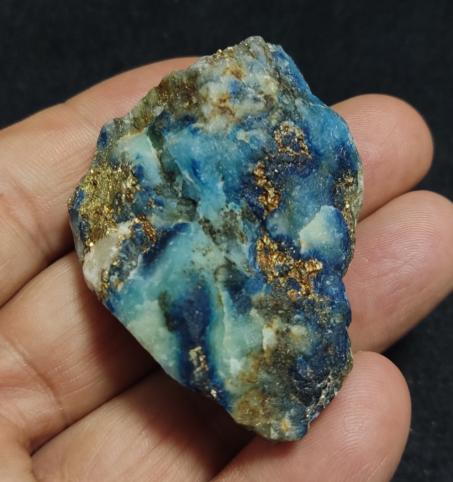 fluorescent natural afghanite on matrix with pyrite 58 grams