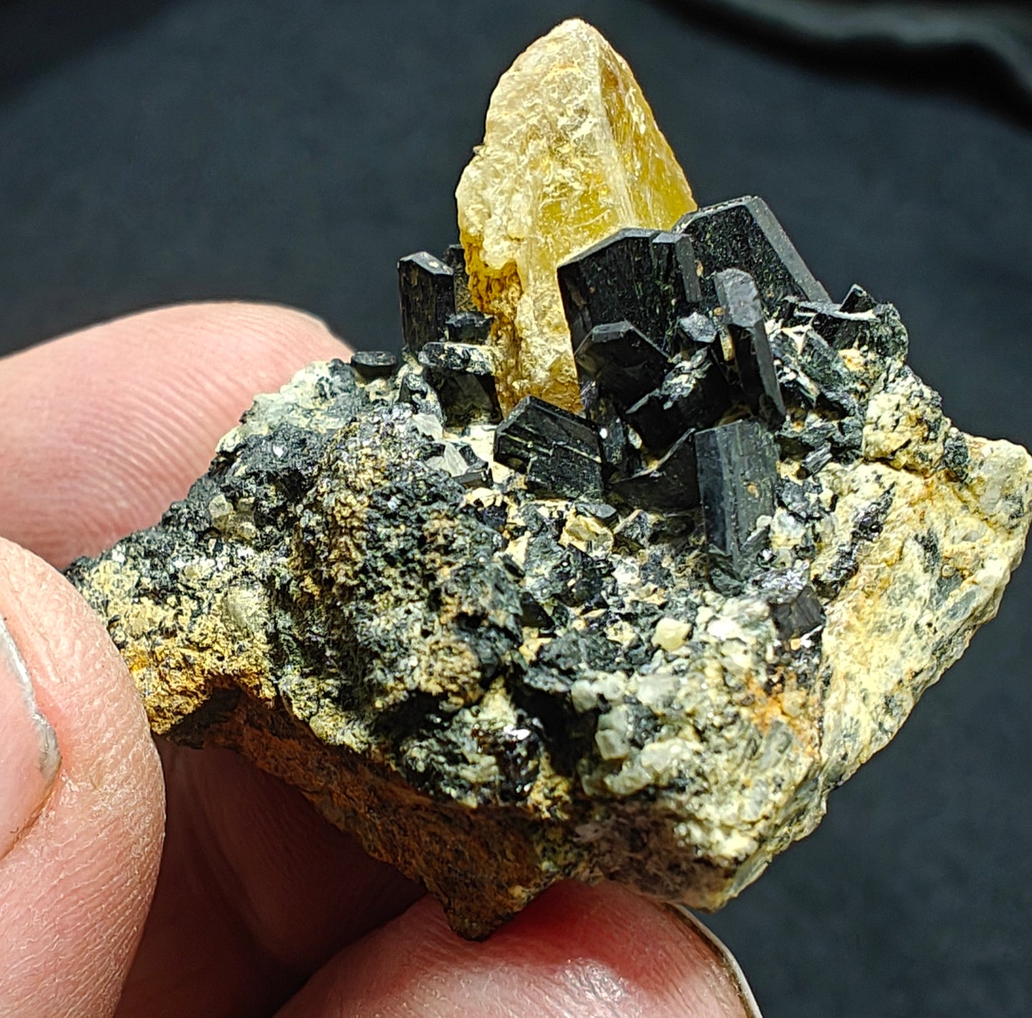 Titanite sphene with actinolite or aegirine on matrix 21g