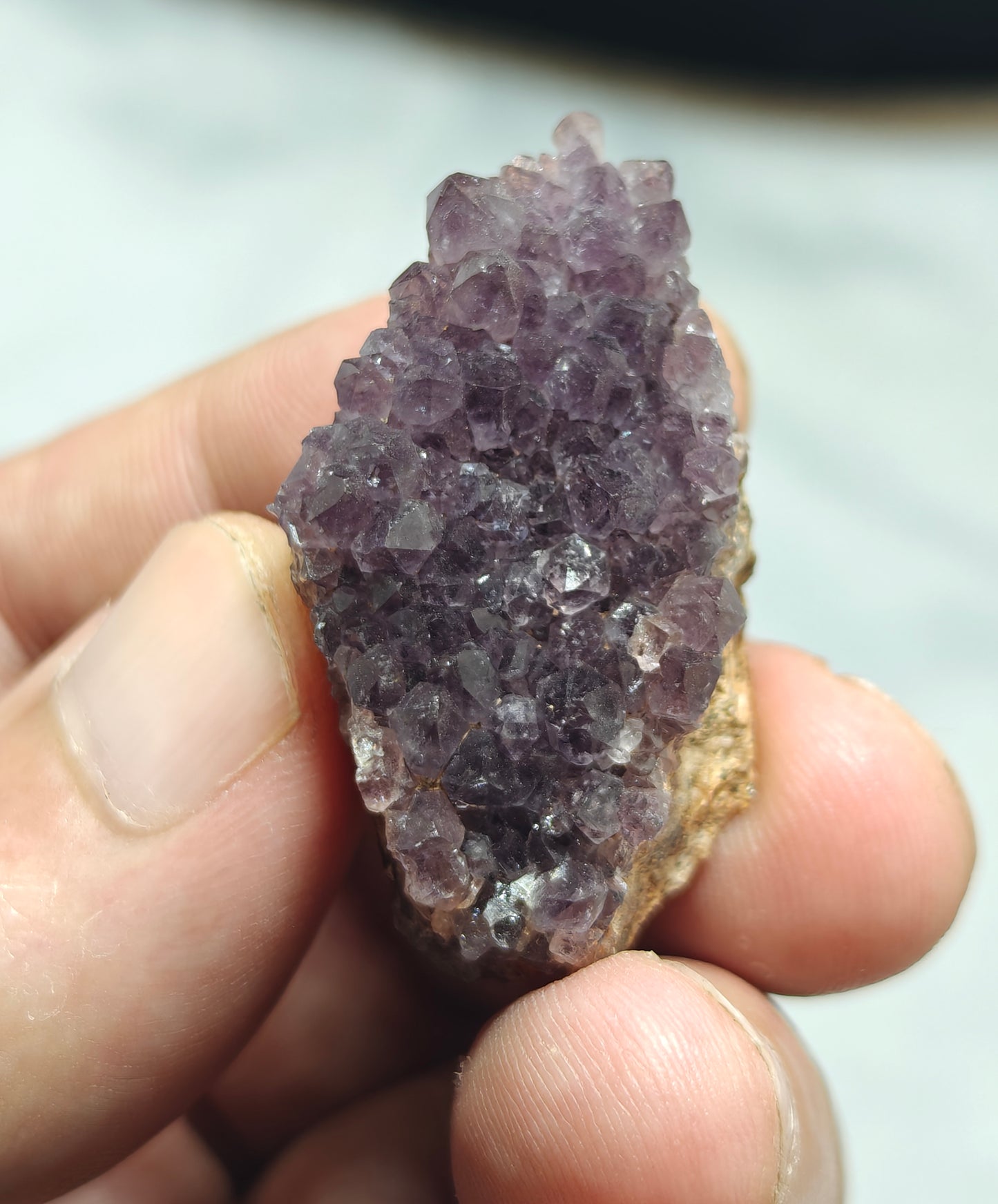 Small Single beautiful Drusy Amethyst crystals Cluster 19 grams