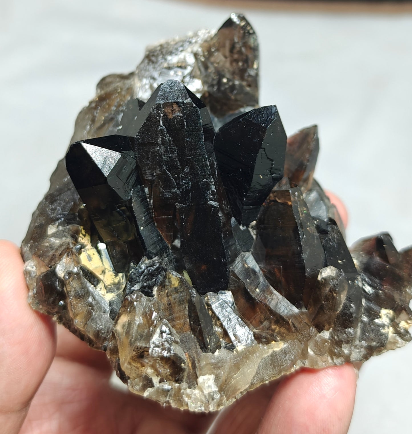 Natural smoky quartz cluster 296 grams