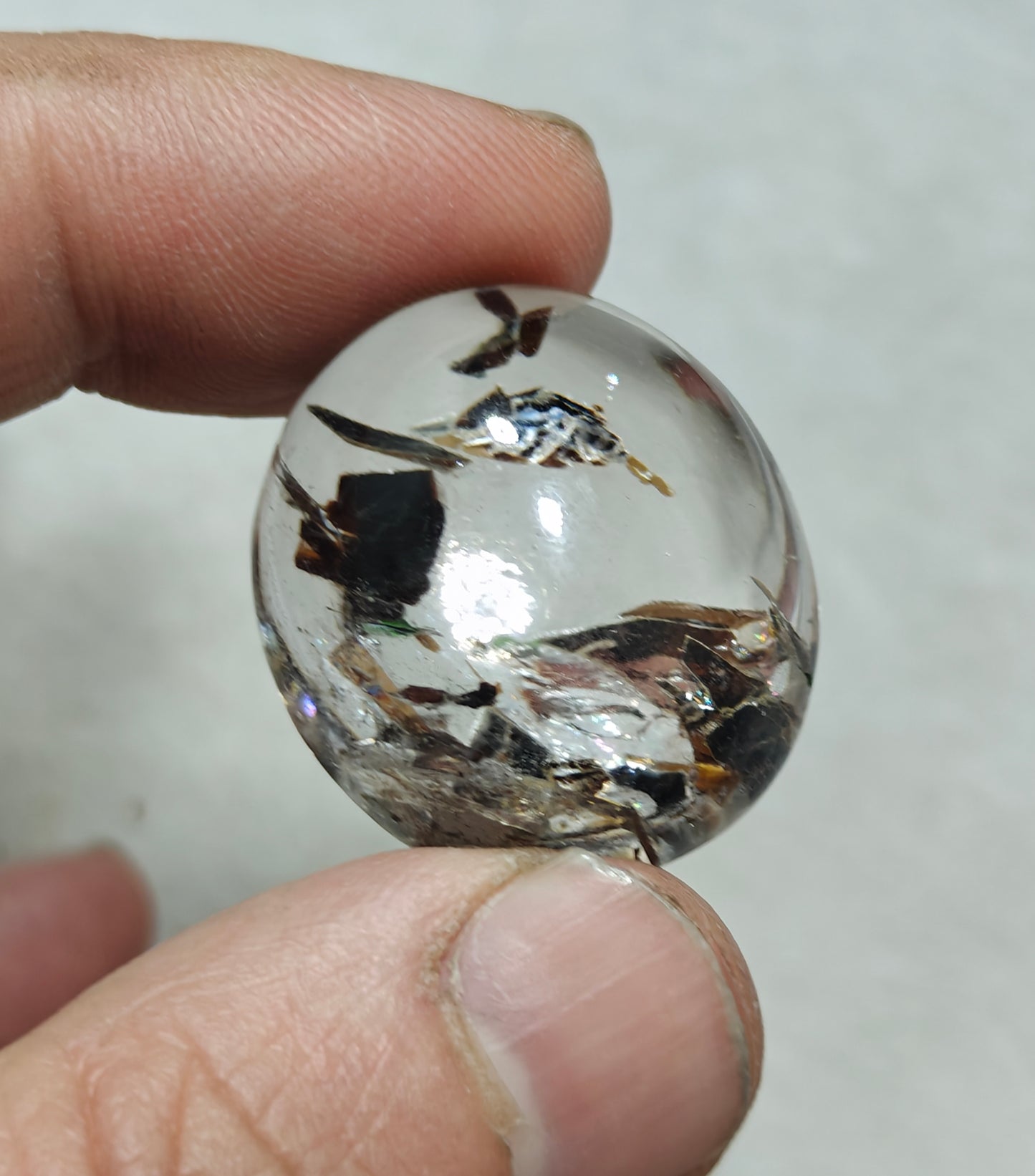 Mica included Quartz cabochon 79 carats