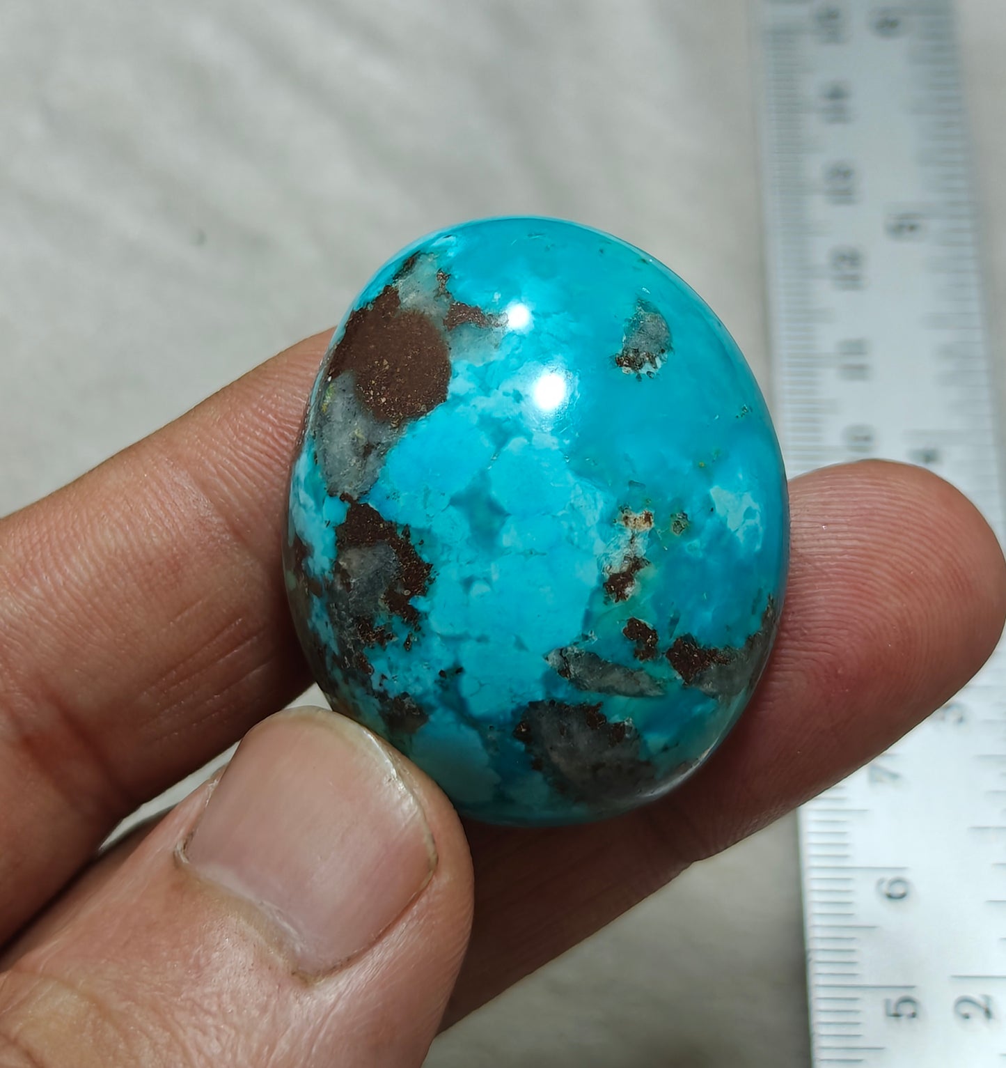 Natural stabilized turquoise cabochon with Pyrite 29.7 grams