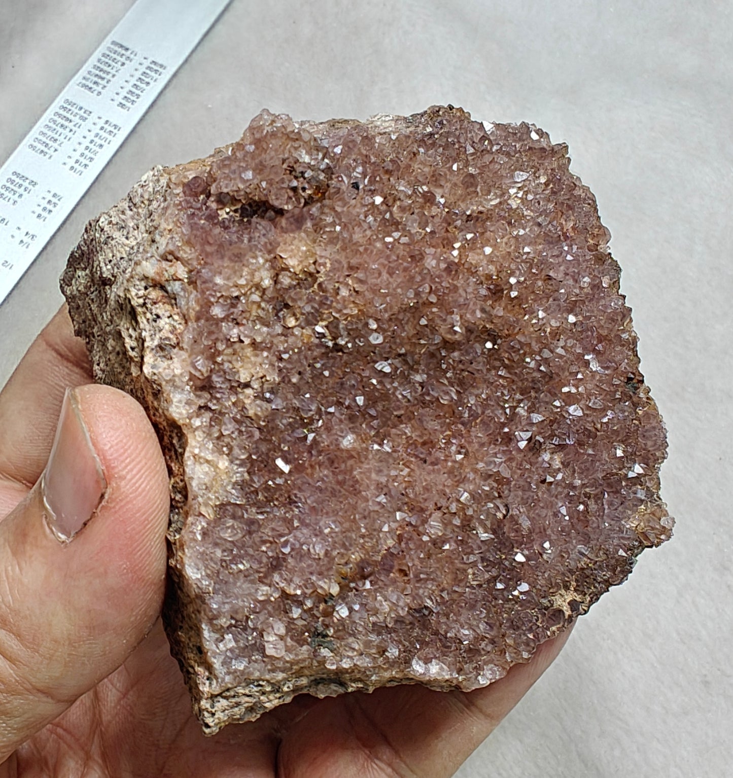 Drusy Amethyst crystals Cluster with light purple color 255