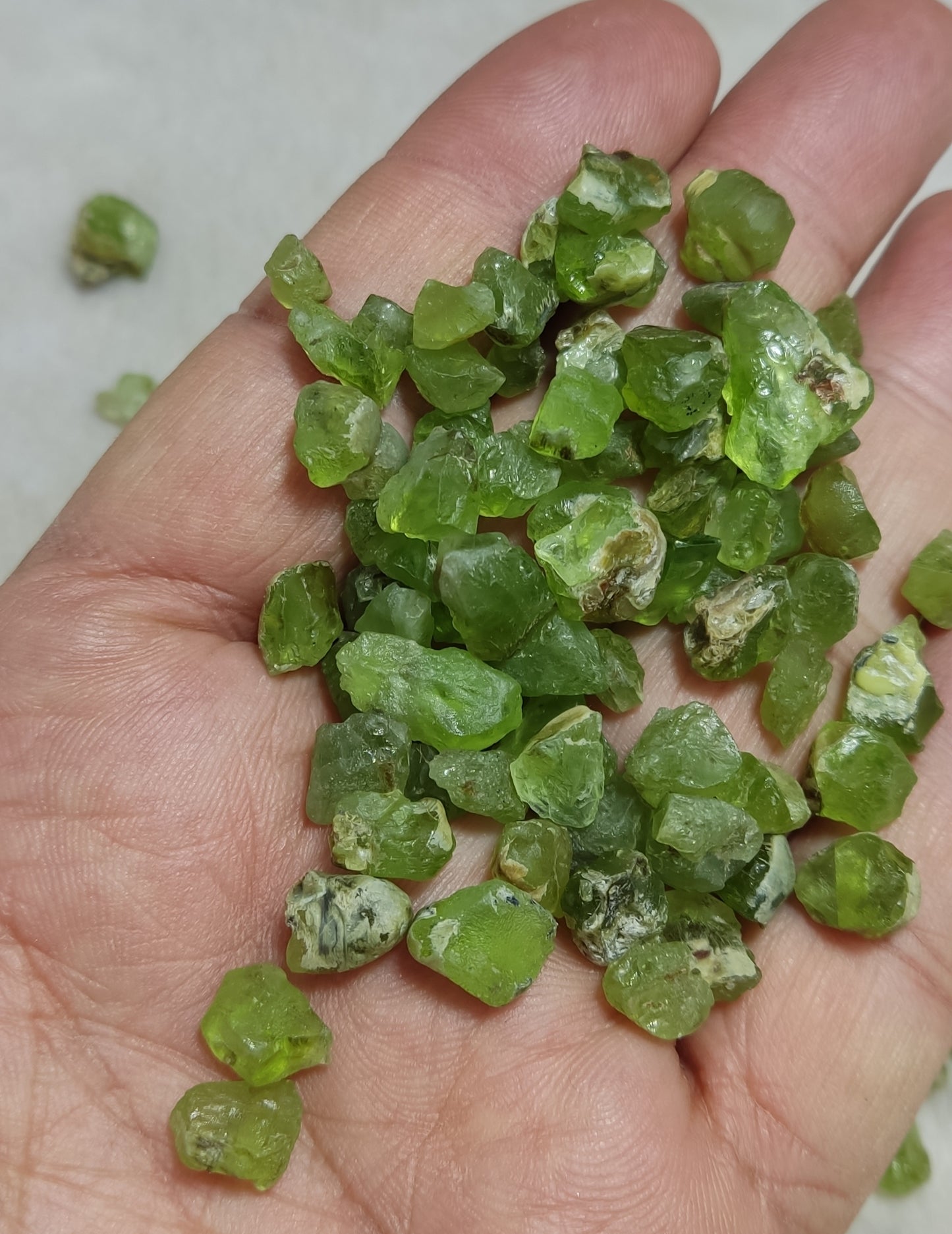 Natural rough peridot 100 grams