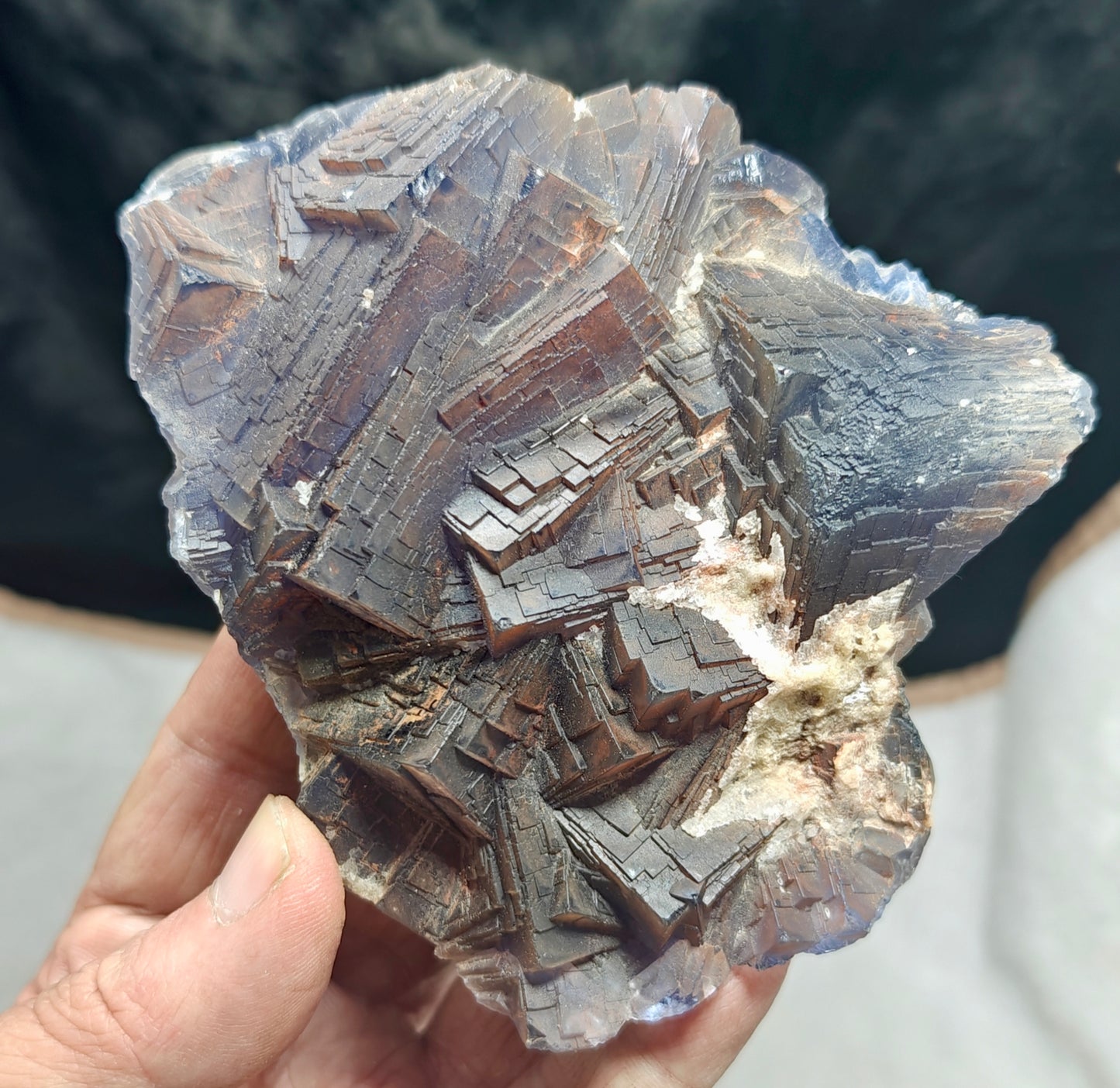 An amazing beautifully terminated  dark Purple Fluorite specimen 672 grams