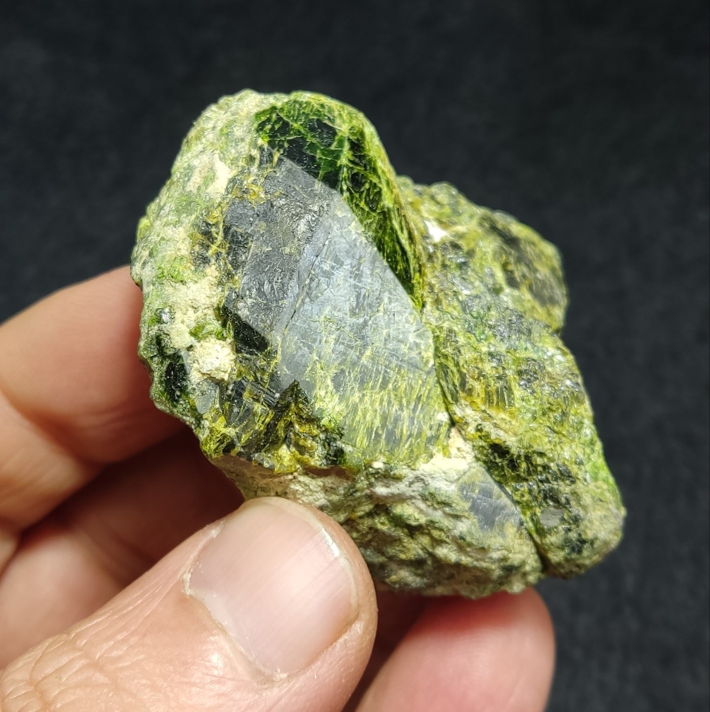 An Aesthetic specimen of garnet variety demantoid crystals on Matrix 117 grams