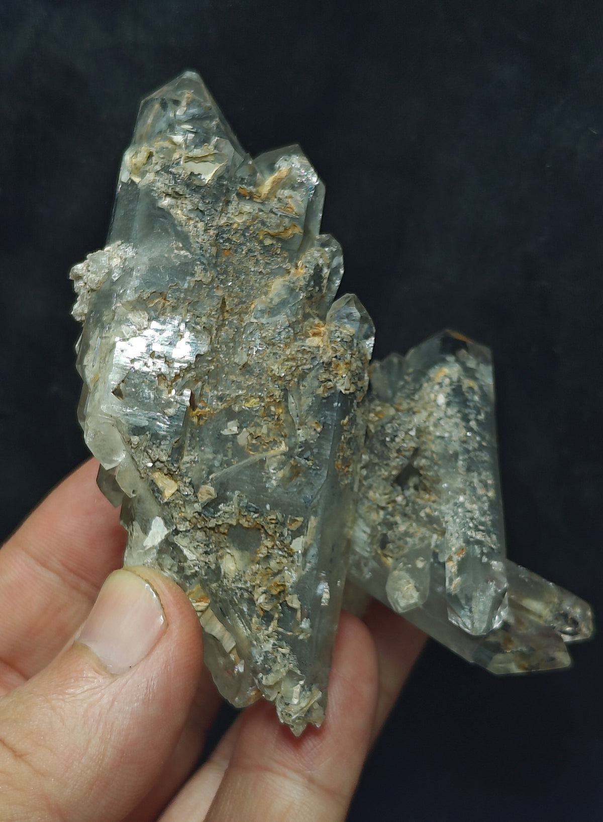Quartz Crystals terminated cluster 145 grams