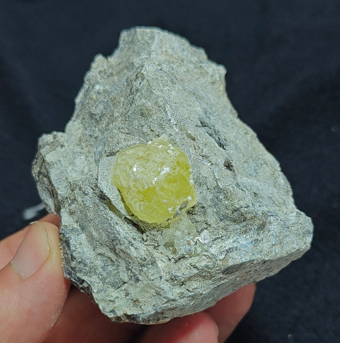 Natural yellow Brucite on matrix 194 grams
