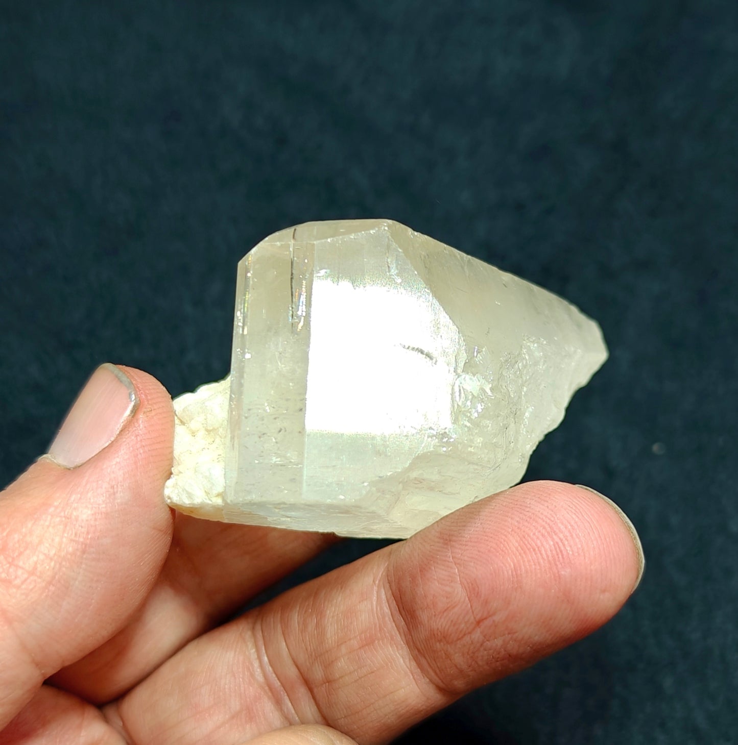 Single beautiful terminated Topaz crystal with Albite attachment 117 grams
