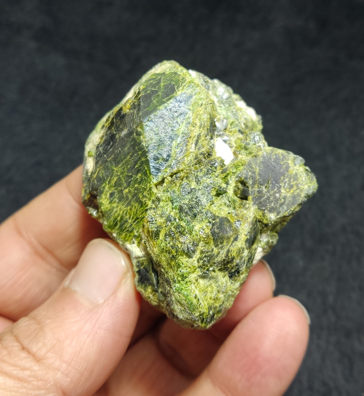 An Aesthetic specimen of garnet variety demantoid crystals on Matrix 117 grams