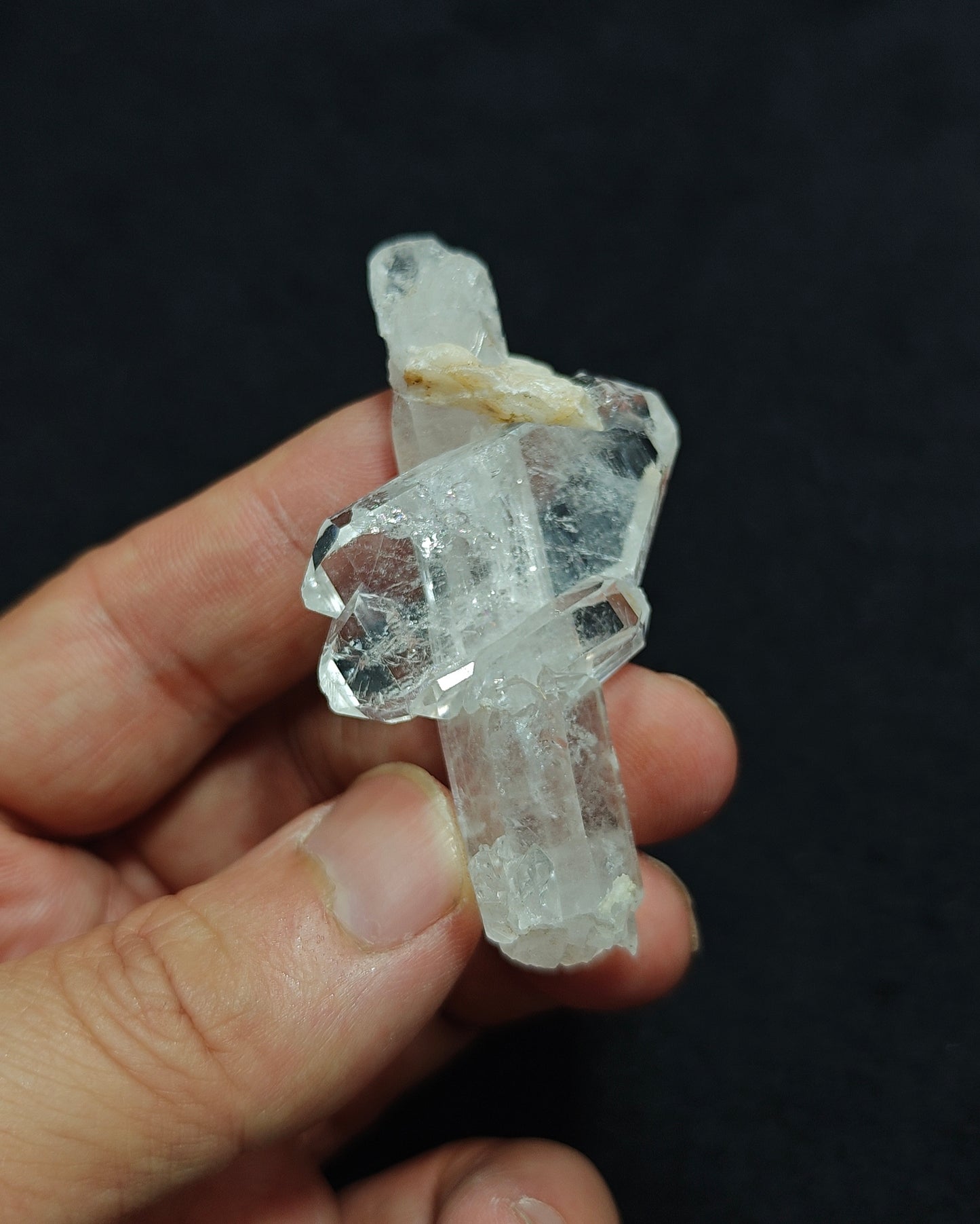 Natural Cross Formation Quartz Crystal 28 grams