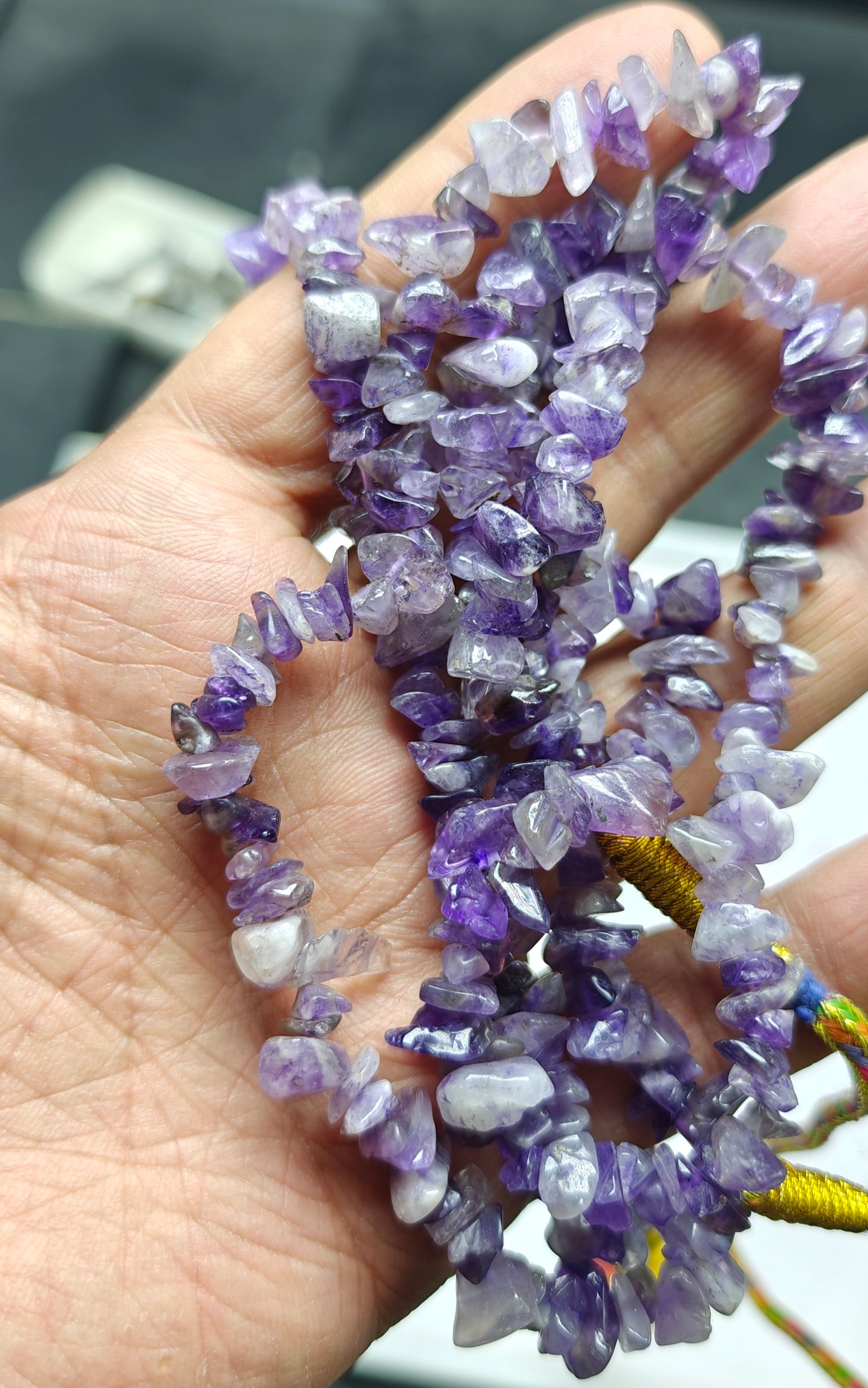 Natural amethyst strand