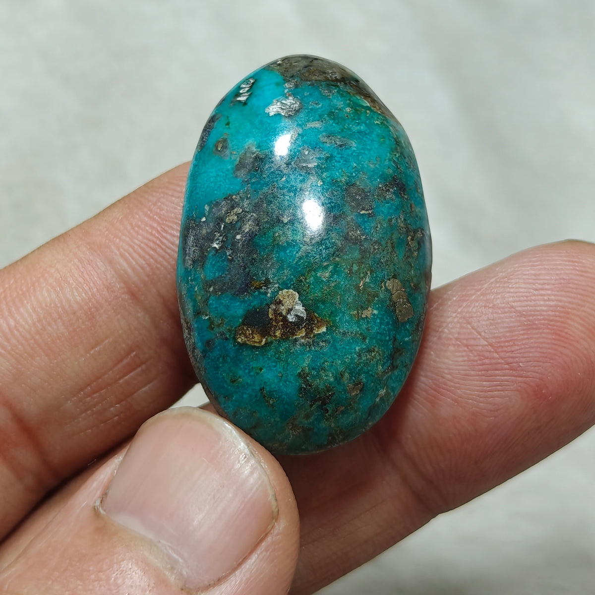 Turquoise Cabochon with Pyrite 17.5 grams