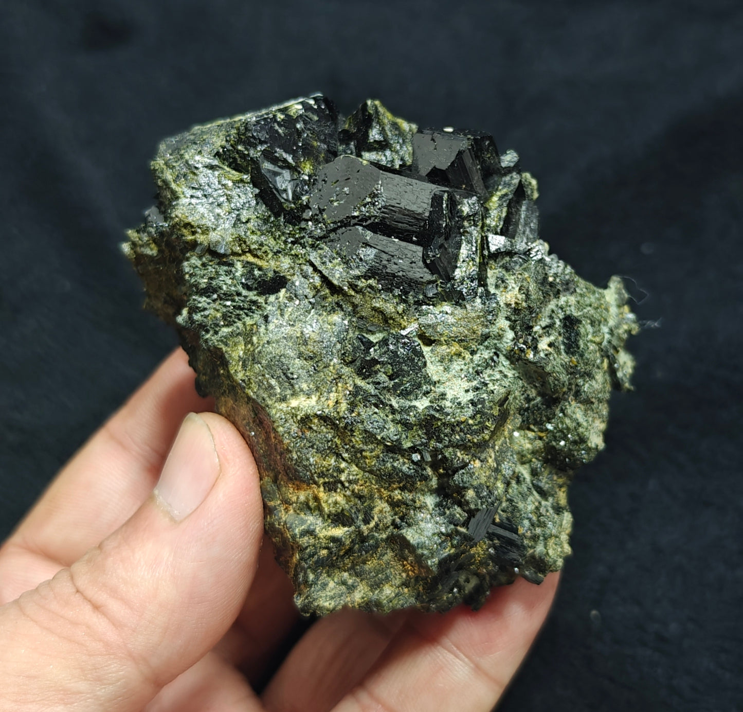 An Amazing specimen of lusterous Epidote 340 grams