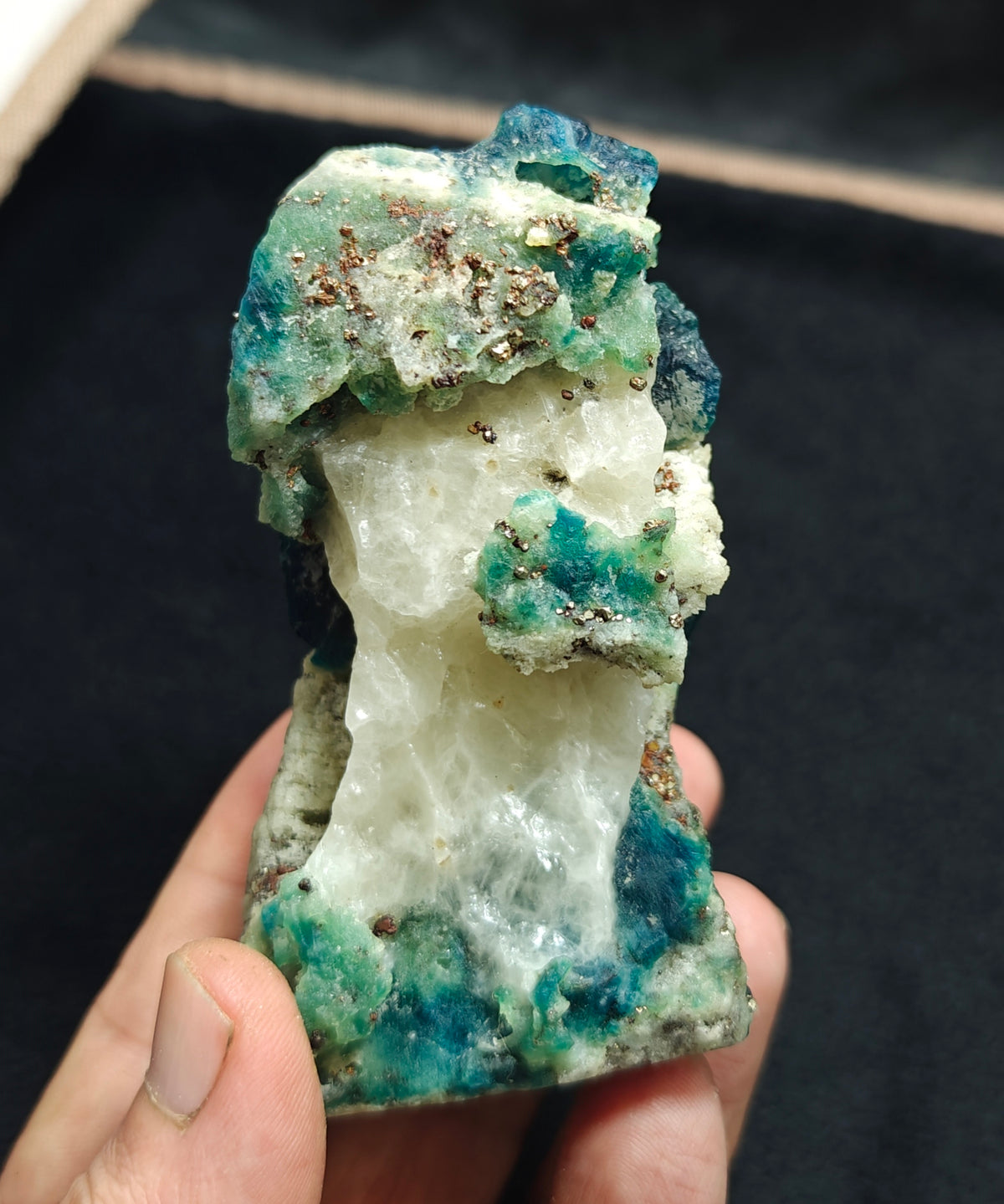 Natural Fluorescent Hauyne/Sodalite on matrix with Calcite 354 grams
