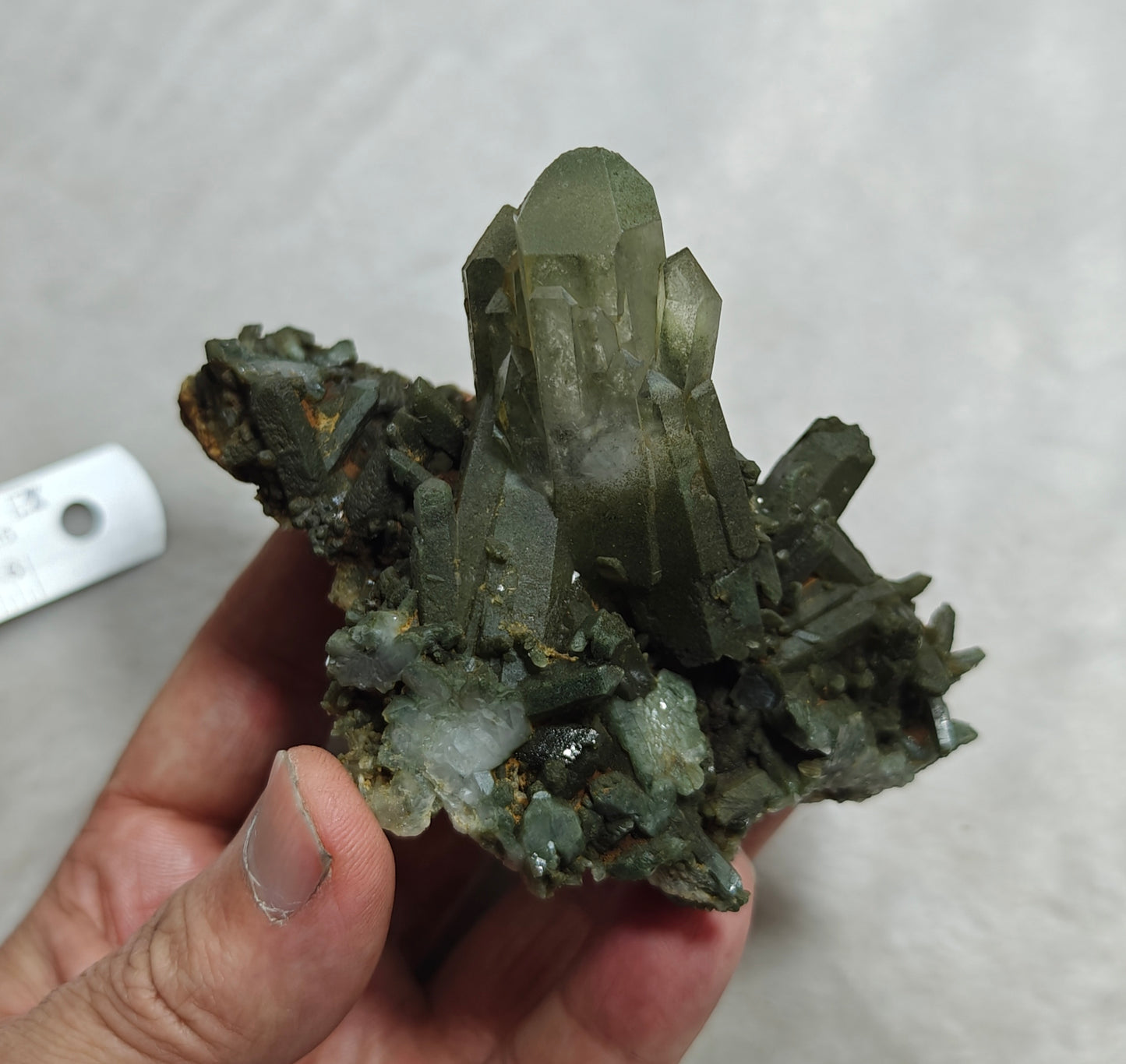 Natural chlorite quartz cluster 200 grams
