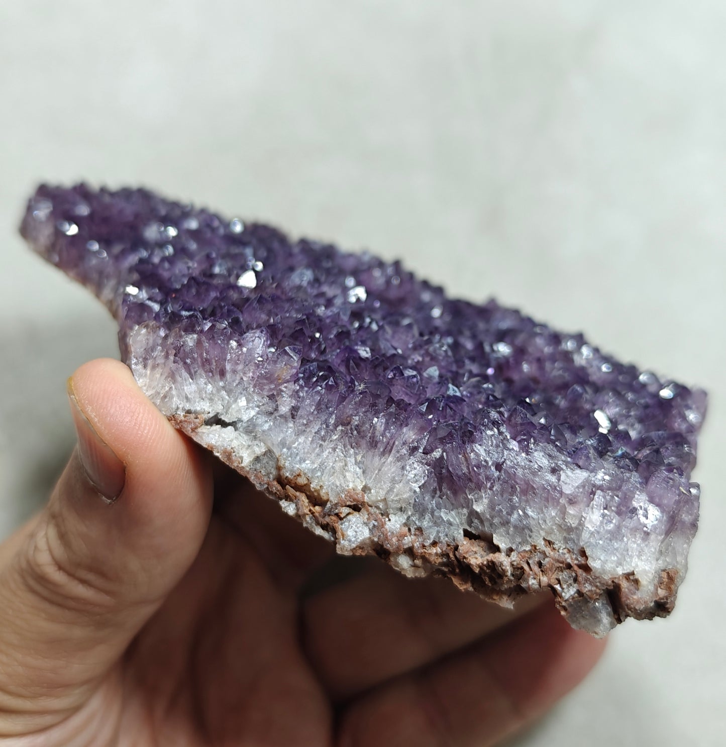 Natural drusy amethyst Clusters plate 402 grams