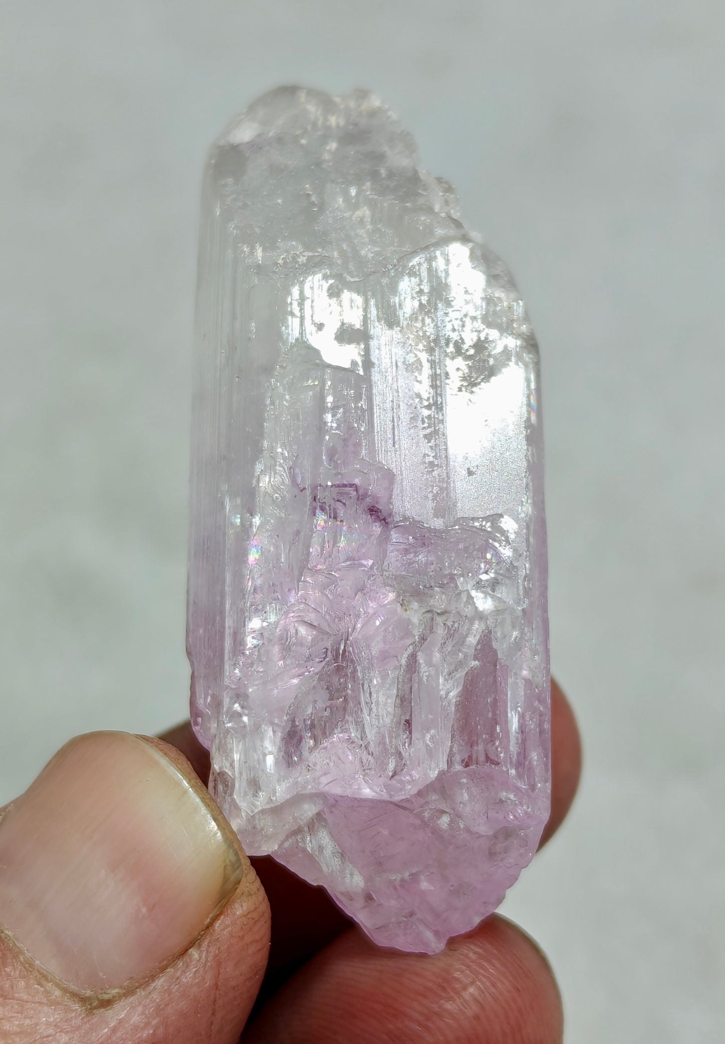 Rocks Gems Minerals Crystals Stones: Terminated bicolor crystal of specimen spodumene kunzite 36 grams